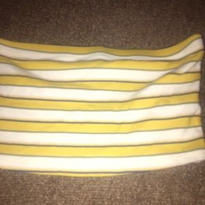 Yellow tube top with stripes